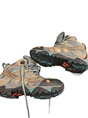 Merrell Women's Hiking Boots — Taupe with Teal Accents